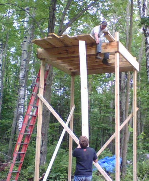 Camp zipline tower construction