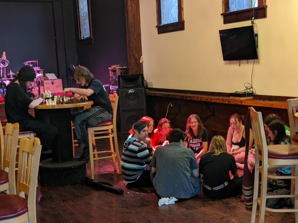 game on the floor and chess