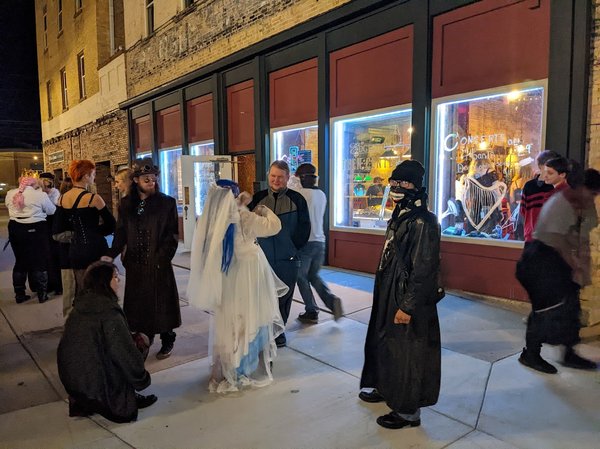 halloween concert crowd outside1