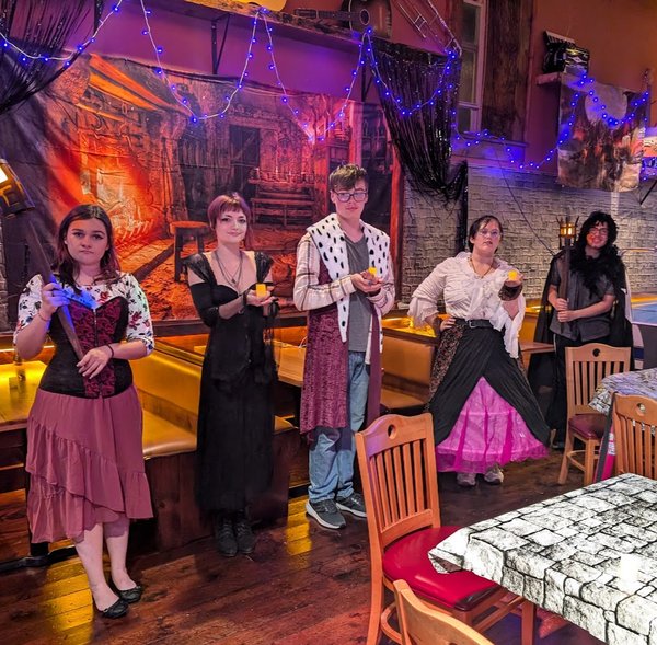 medieval teens with candles