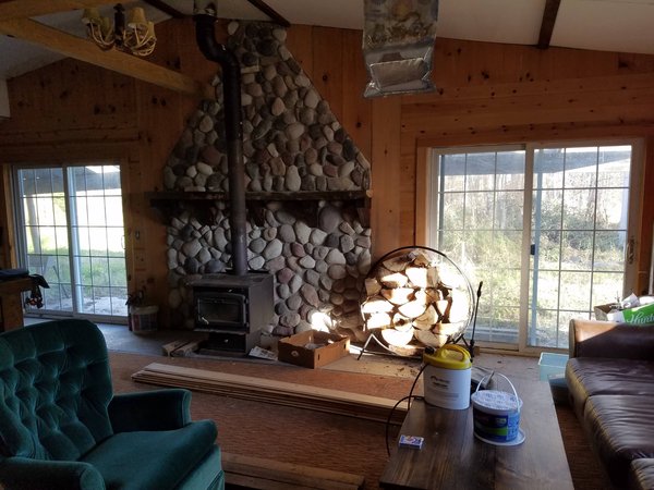 wvt camp woodstove rock wall